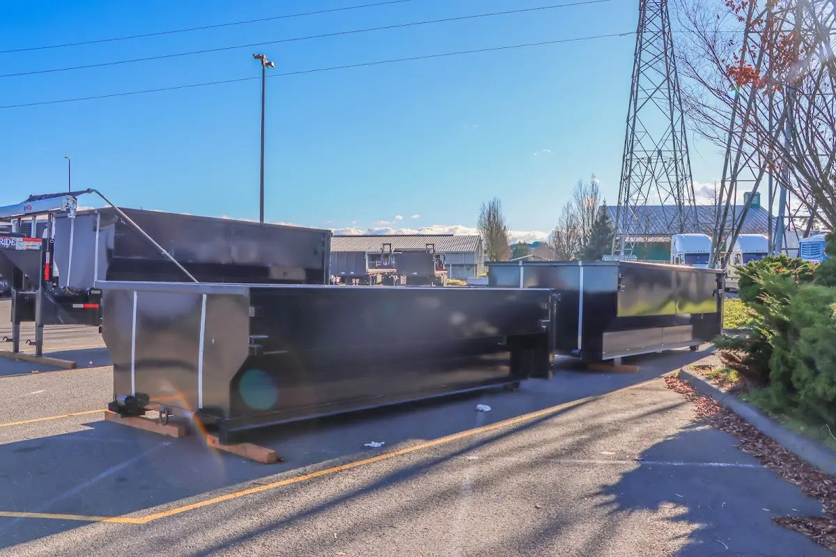 Roll-off dumpster ready for waste disposal at job site for Estate Cleanout Dumpster Rental in Owings Mills